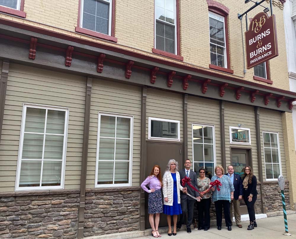 Blog - Burns and Burns Insurance Team Smiling and Standing Outside Office in Bradford PA