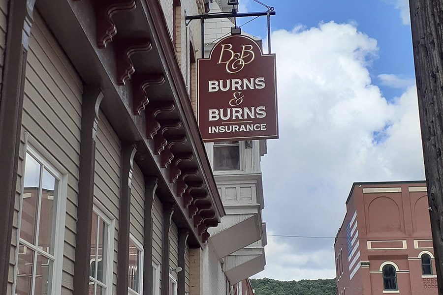 Bradford, PA Office - Burns & Burns Sign On This Office Building in an Alley